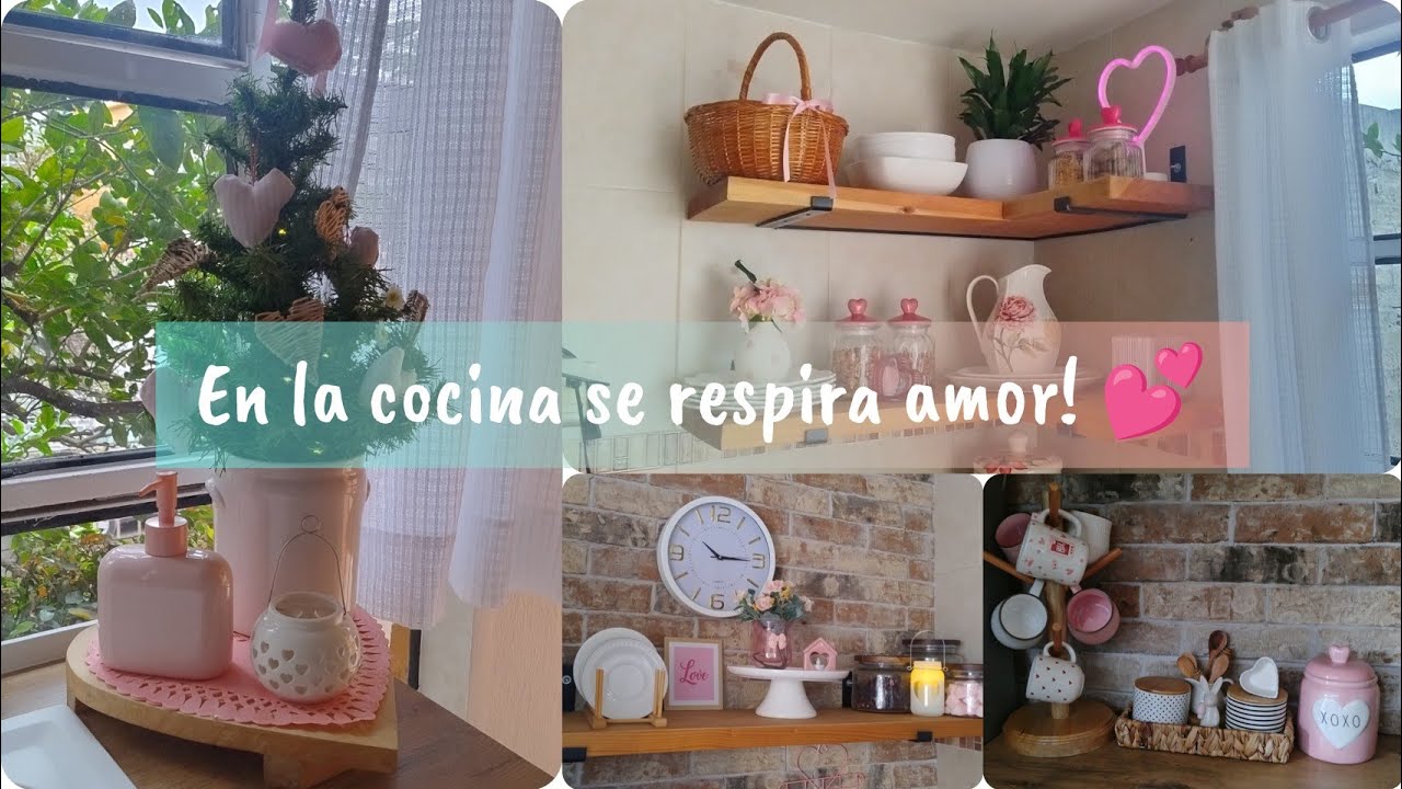 DECO SAN VALENTÍN EN LA COCINA💕 FUNCIONAL, TOQUES EN ROSA🩷🤍 CREATIVA, BONITA Y ÚNICA  