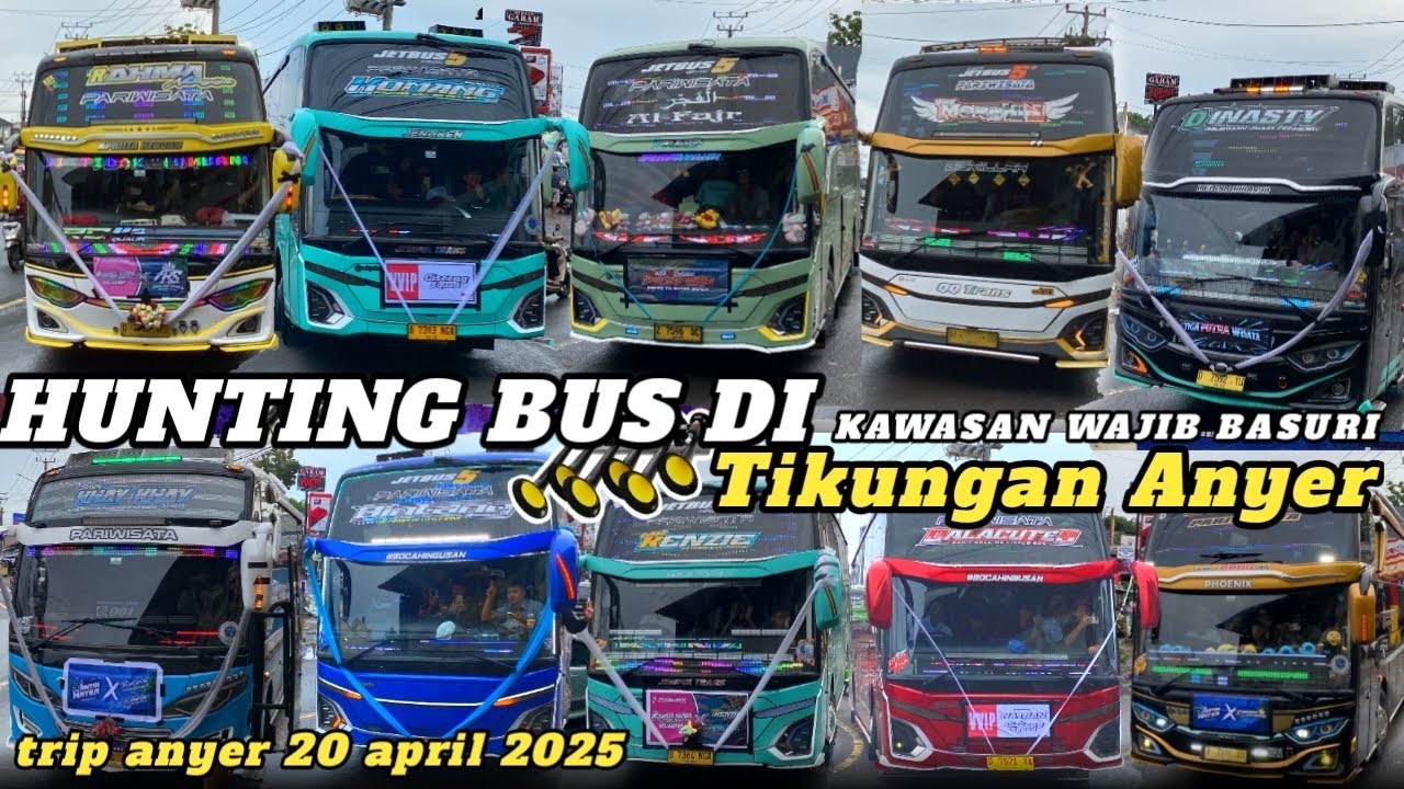Heboh Trip anyer 20 april ‼️Hunting di tikungan anyer #bus #busmania