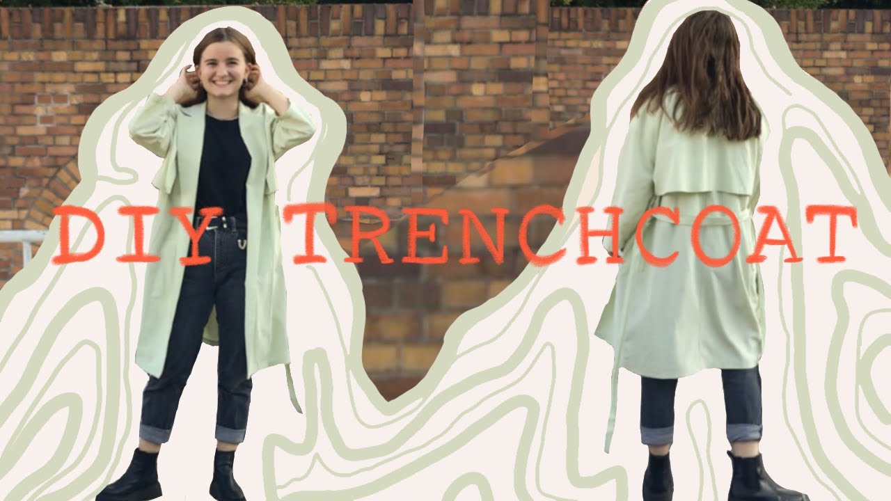 DIY Trenchcoat nähen - Mantel mit aufgesetzten Taschen und Überwurf selber nähen - Nähanleitung
