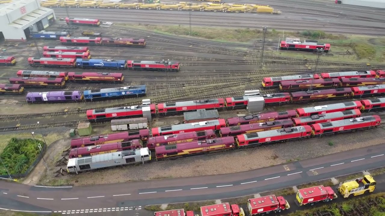 A flying visit to Toton  DB depot  7/9/24 Drone footage -LOCOS GALORE. Red sheds & Dead sheds,🚁☠️🚂
