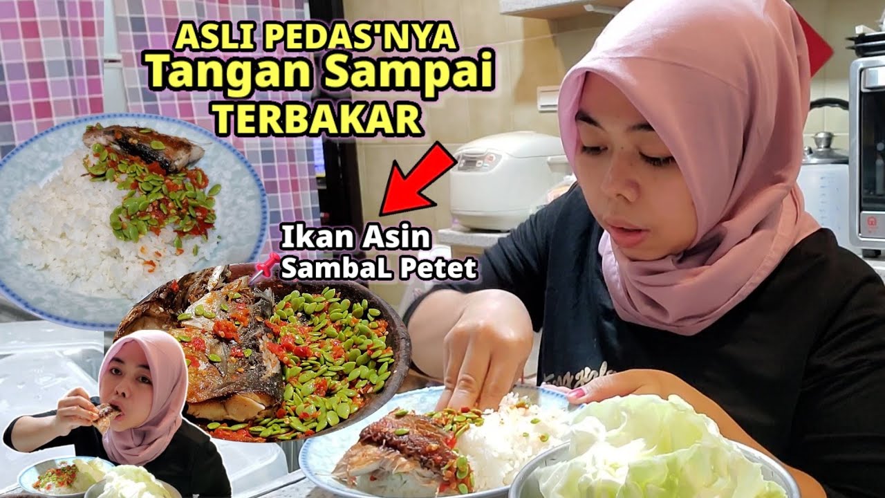 ASLI PEDAS'NYA SAMPAI TANGAN TERBAKAR ‼️ SAMBAL PETET + IKAN ASIN