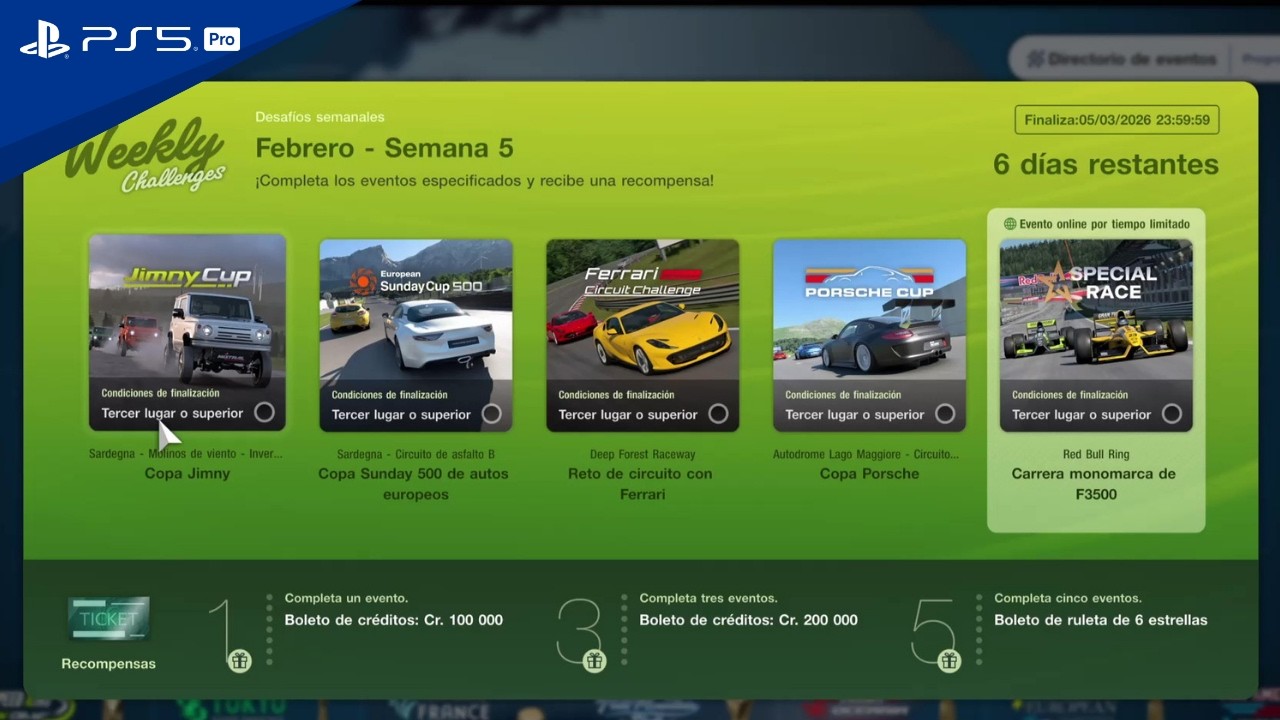 Gran Turismo 7: Desafio Semanal / Febrero Semana 5 / PS5 Pro