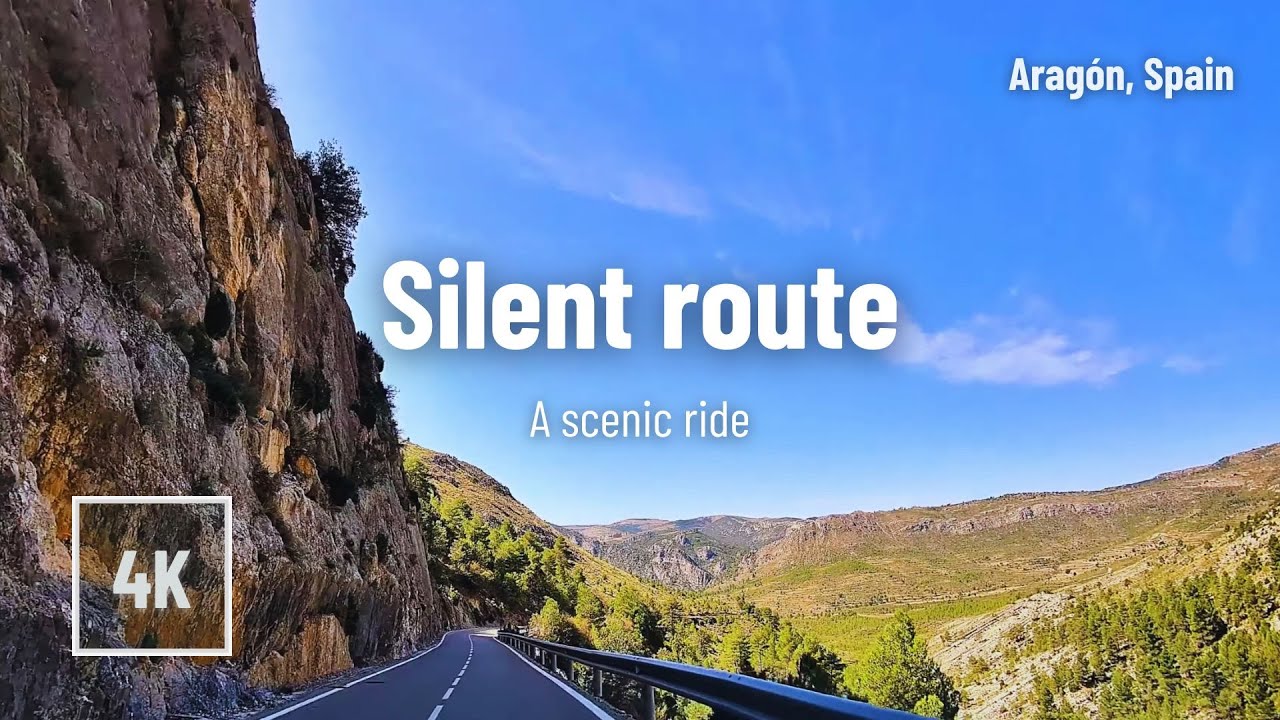 Поездка по Silent route 4K | Живописное автомобильное путешествие в Арагоне, Испания
