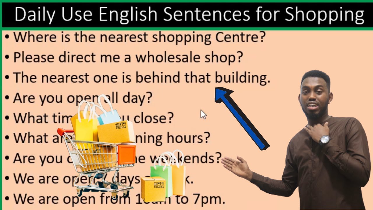 Daily Use English Sentences for Shopping | Luuqada Englishka af Somaali Ku BARO - Macalin Omar !!!