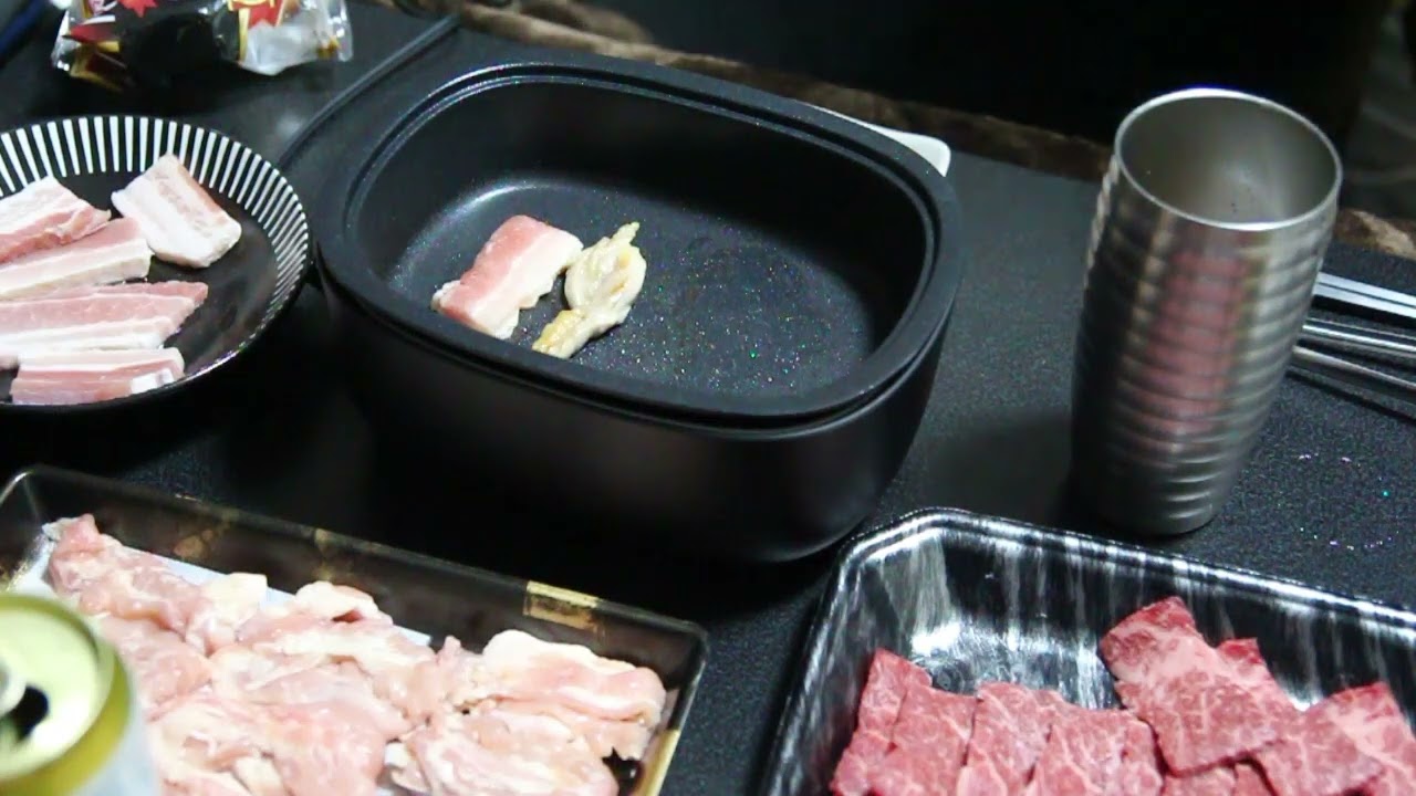 【無印ホットプレート】初めての焼肉。【動画撮影と編集の練習するよ】