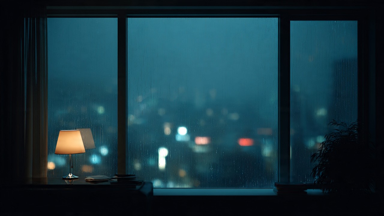 Rainy Midnight Lofi for Studying & Coding | BlueWindow