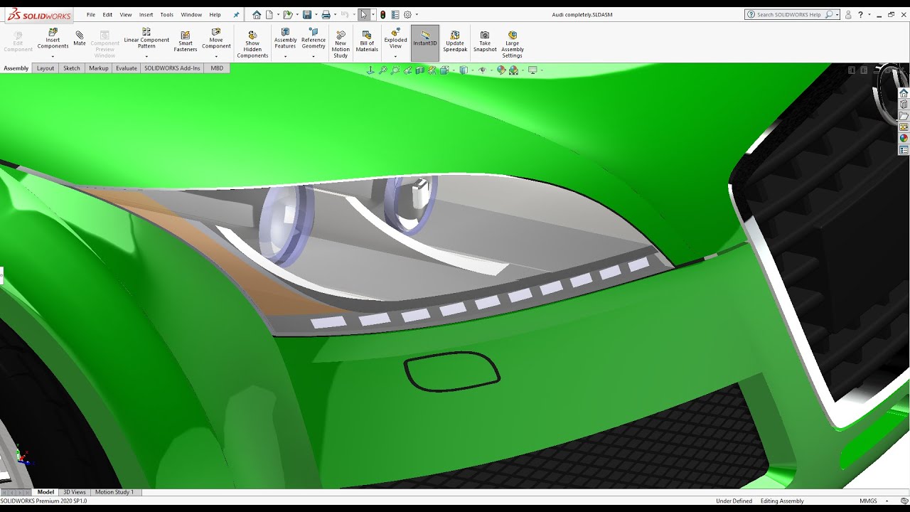 Tự học Solidworks Nâng Cao - Bài 103 : Xây Dựng Bề Mặt Xe Audi - 03