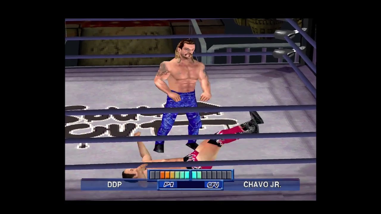 WCW Mayhem - PS1 Gameplay - DDP vs Chavo Guerrero Jr