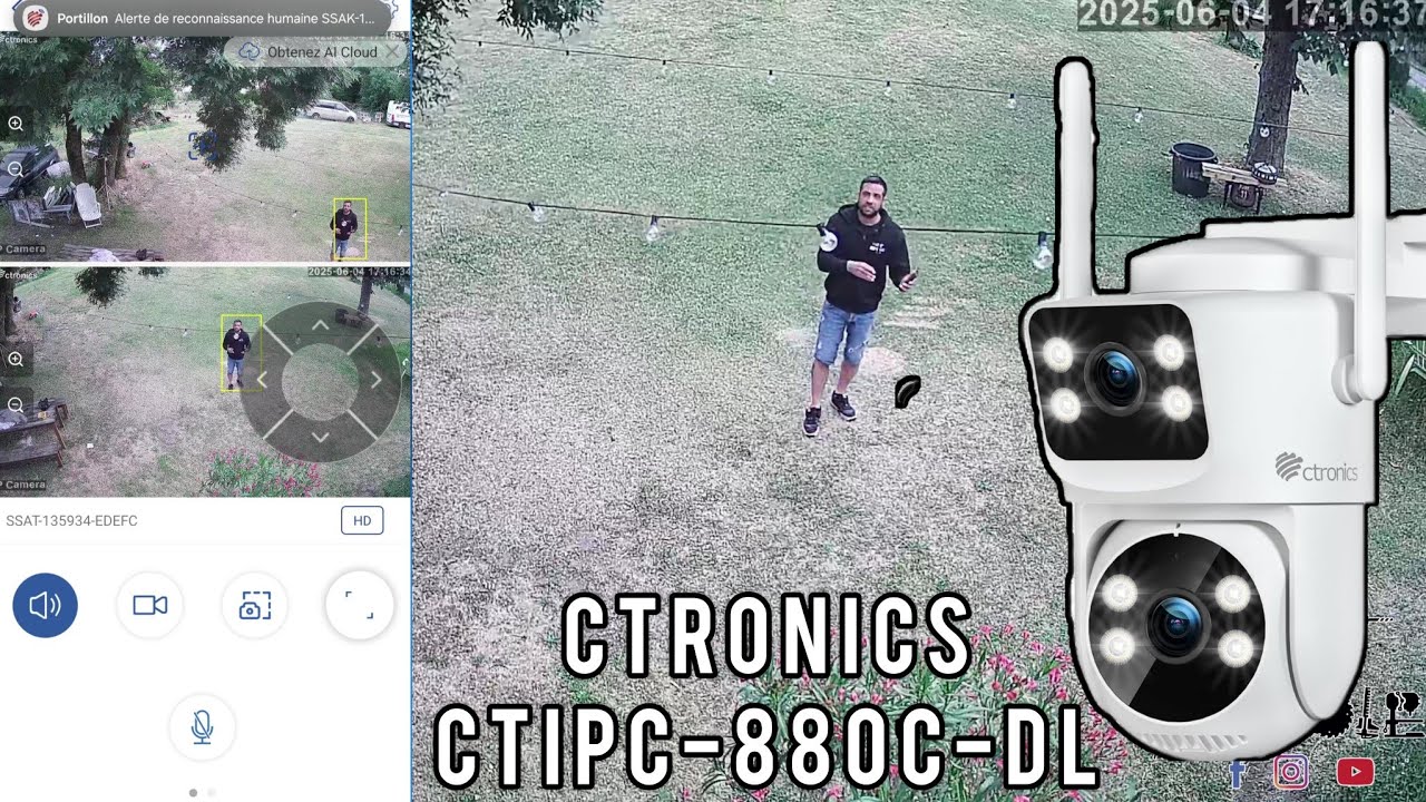 [CTRONICS] CTIPC-880C-DL - Caméra de surveillance avec 2 objectifs en simultanés