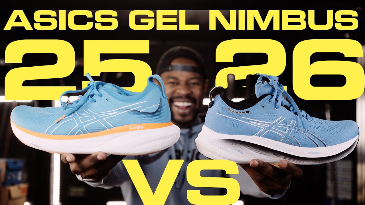 Asics Gel Nimbus 26 vs Nimbus 25 shoe comparison.