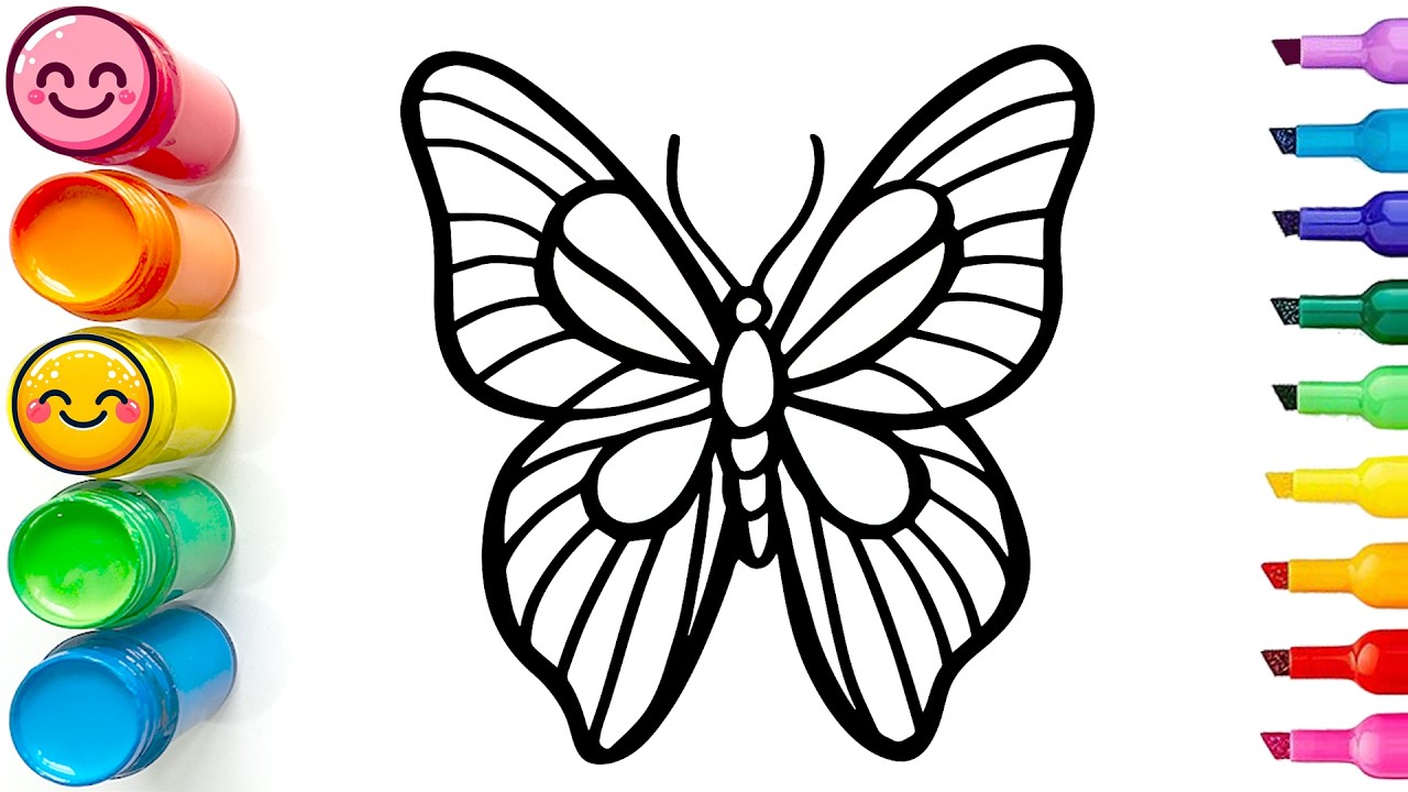 Drawing and Coloring a Butterfly | Easy Step by Step Drawing Tutorial for Beginners