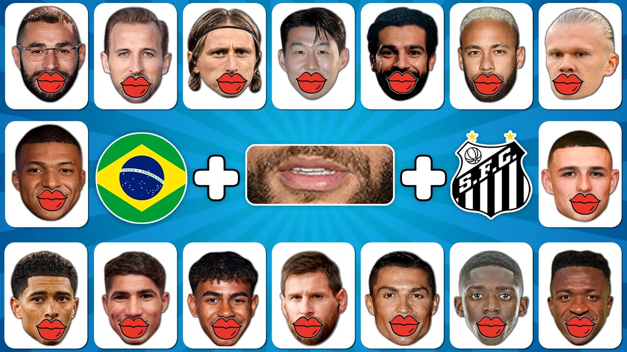 Can You Guess The Player By Song, Nationality, Mouth, Club & Jersey 🤔⁉️ | Ronaldo,Messi, Neymar