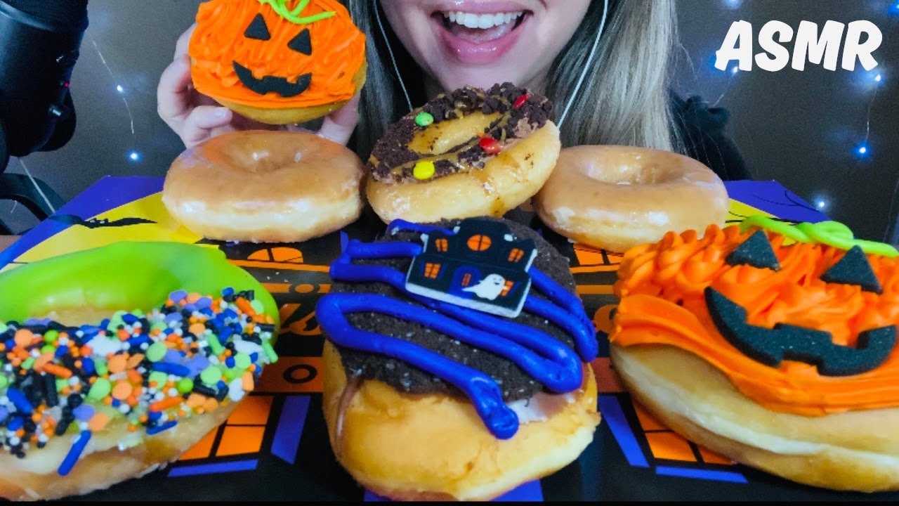 ASMR KRISPY KREME DONUTS MUKBANG| HALLOWEEN EDITION |BIG BITES| 먹방
