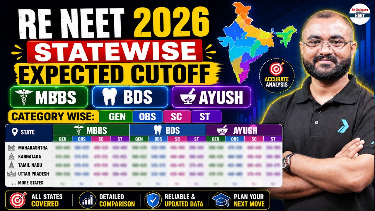 RE NEET 2026 State Wise Expected Cutoff 🔥 MBBS, BDS & AYUSH | NEET 2026 Safe Score Category Wise