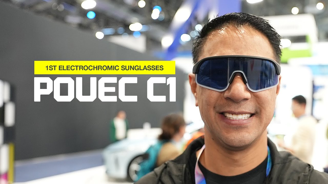 World's First Electrochromic Sunglasses at CES 2026 - POVEC C1 changes tint with a swipe