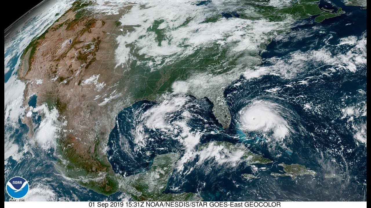 2019 Dorian, Erin, Fernand 4 Kilometer Resolution GeoColor Satellite Imagery Animation (HD 1280x720)
