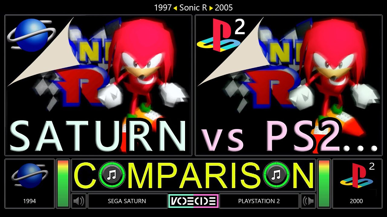 Dual Longplay of Sonic R (Sega Saturn vs PlayStation 2) Side by Side Comparison | VCDECIDE