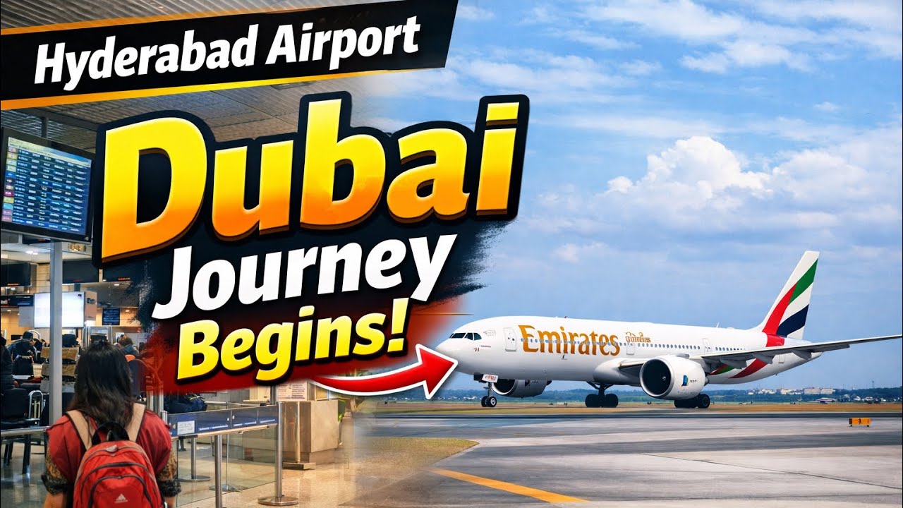 Inside Hyderabad International Airport ✈️ Check-in to Runway Views | Travel to Dubai Part 1 | 