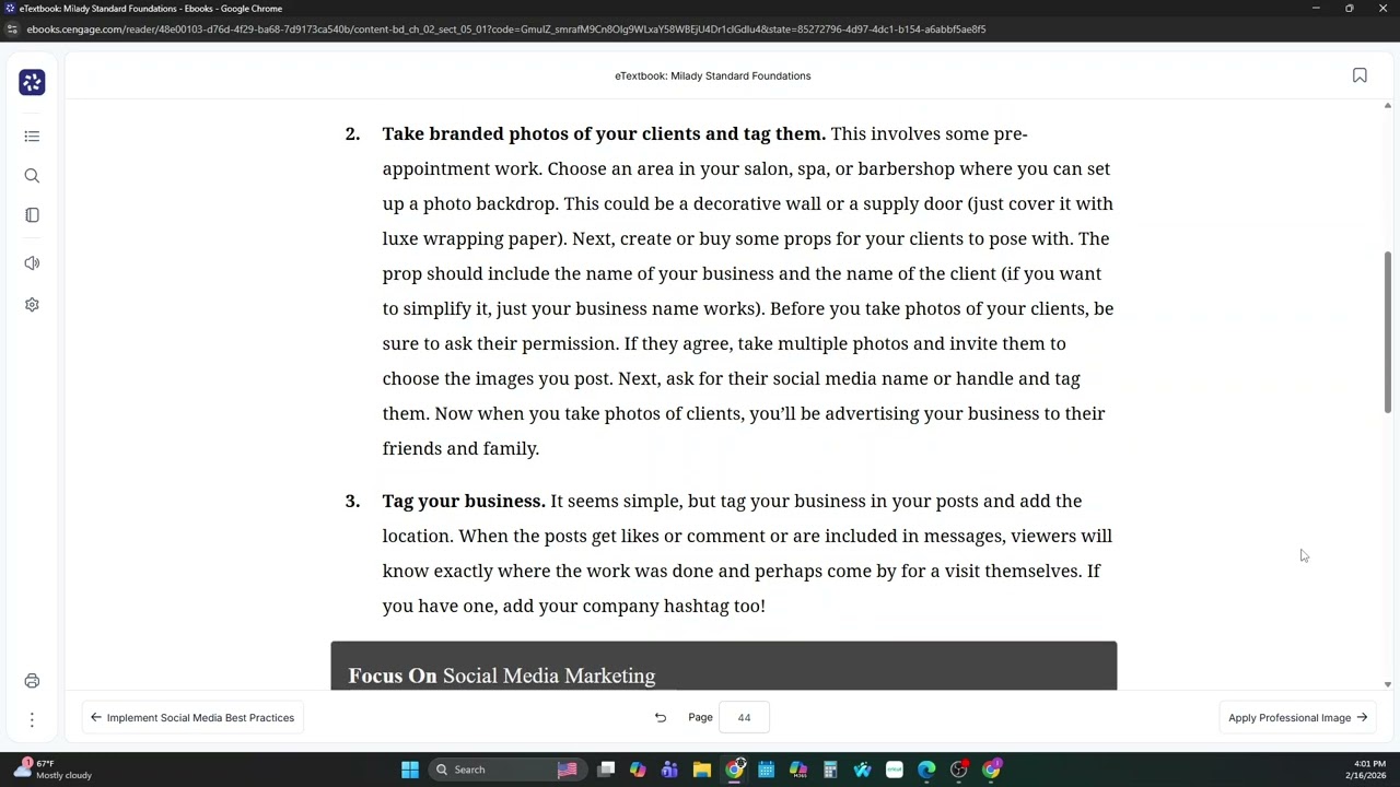 Milady Standard Foundations Ch2 Learning Objective #5 Implement Social Media Best Practices
