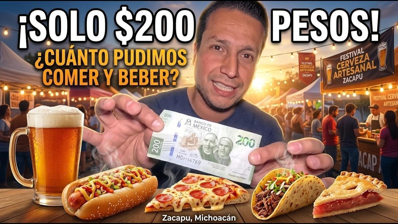 SOLO $200 PESOS En FESTIVAL DE LA CERVEZA ARTESANAL DE ZACAPU MICHOACÁN 2026 ¿CUANTO PUDIMOS COMER?
