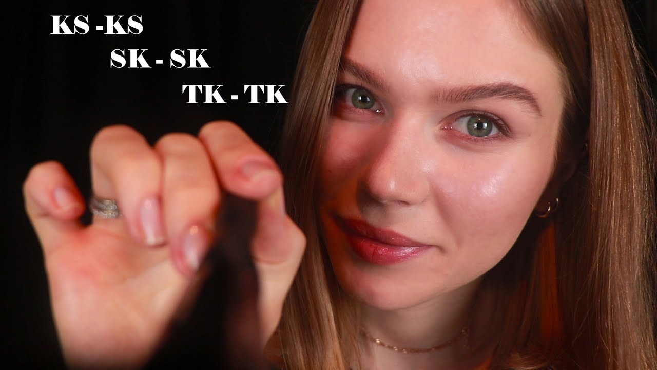 ASMR Mouth Sounds & Lens Brushing Tk Tk, Sk Sk