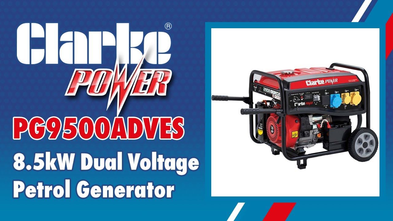 Clarke PG9500ADVES 8.5kW Dual Voltage (230V/110V) Petrol Generator - 8857860