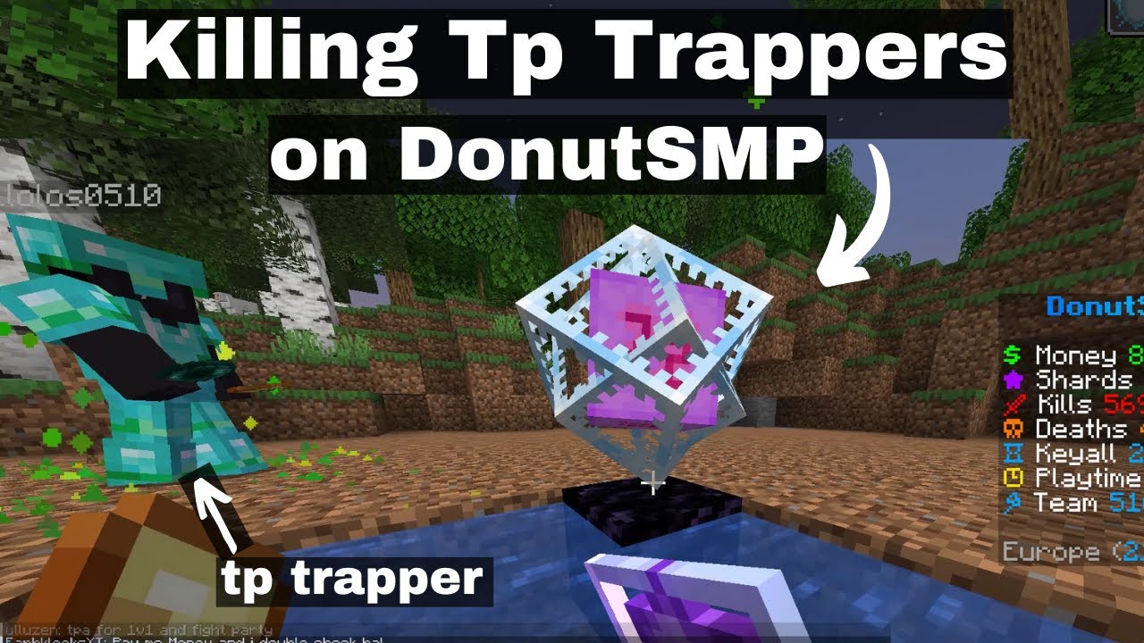 Teleporting to Tp Trappers on DonutSMP and Escaping their Traps!!