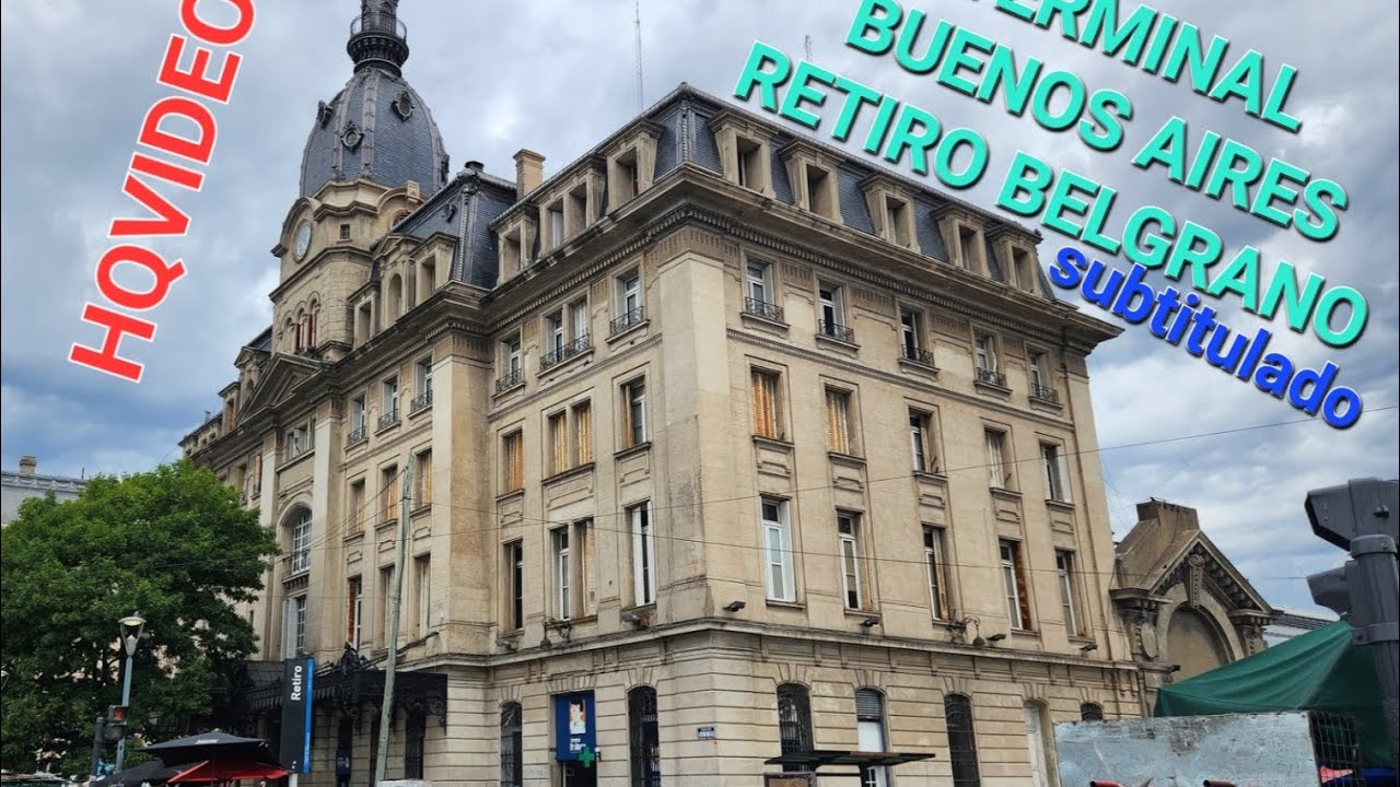 Centralny terminal kolejowy Retiro. P&oacute;łnocne Belgrano. Z napisami. Argentyna.