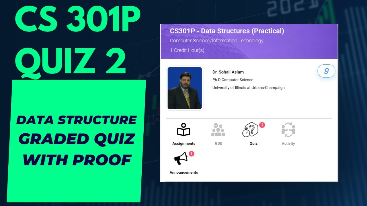 CS301P -QUIZ 2 GRADED WITH PROOF|SOLUTION FALL 2022