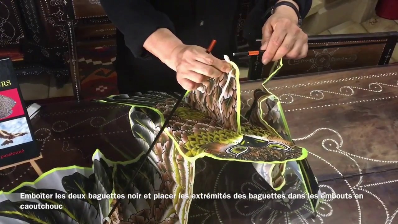 MONTAGE D’UN CERF-VOLANT AIGLE ARQUÉ EFFAROUCHEUR
