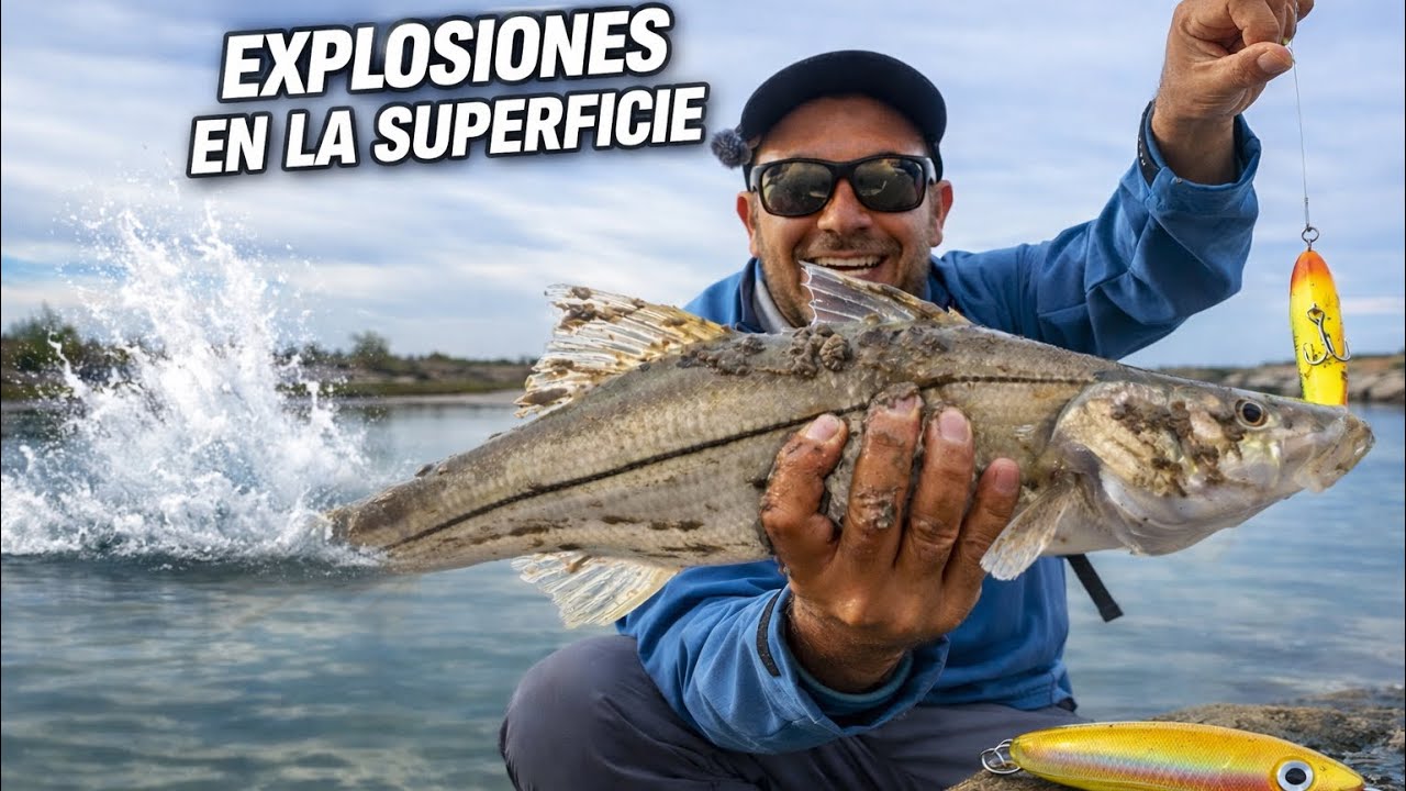 Explosiones en la superficie! Así atacan los PARGOS y ROBALOS en este ARROYO 😱🎣