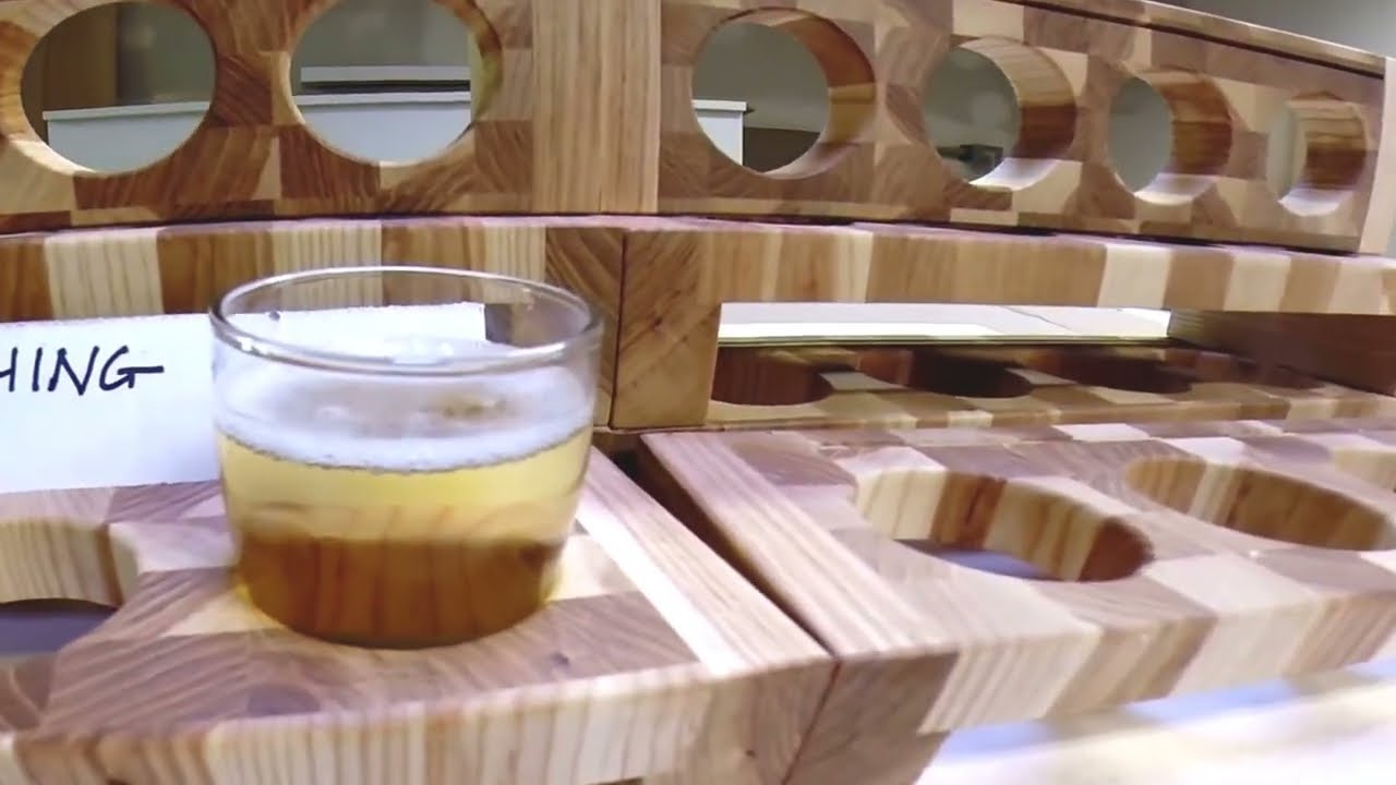 Making end grain beer flight sampler trays