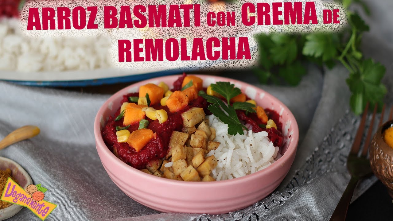 ARROZ BASMATI con CREMA de REMOLACHA y TEMPEH