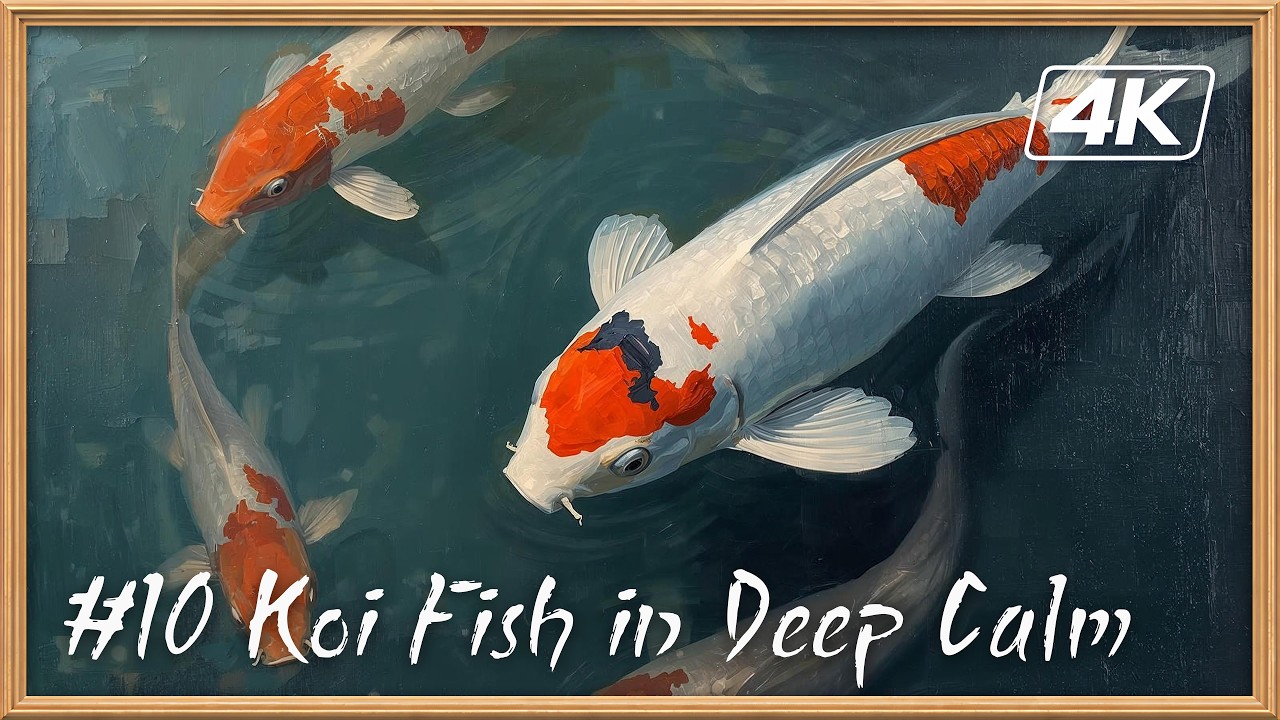 Zen Garden Gallery #10 | Koi Fish in Deep Calm (Oil Painting) | 4K Ambient Art for TV