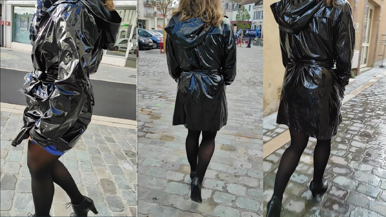 SHINY BLACK PVC RAINCOAT 😎😎😎