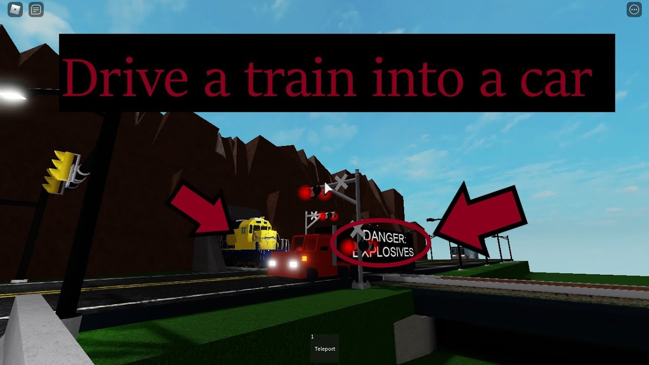 Roblox drive a train into a car two! Gamplay