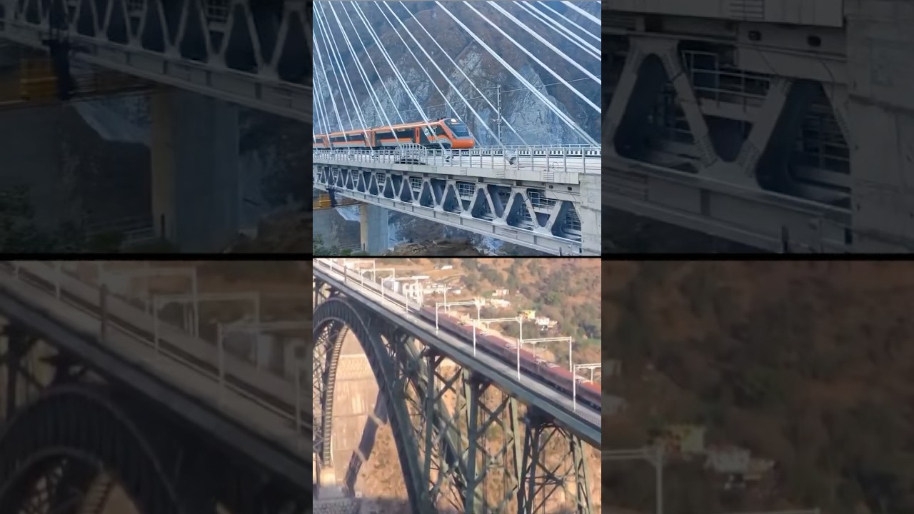 Three engineering marvels of Bharat; Vande Bharat crossing over Chenab bridge & Anji khad bridge