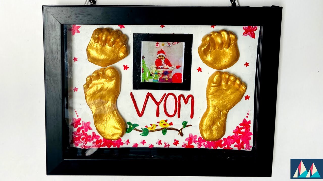 Babies hand and footprint at home | life casting frame | DIY life Casting | Baby Hand leg print