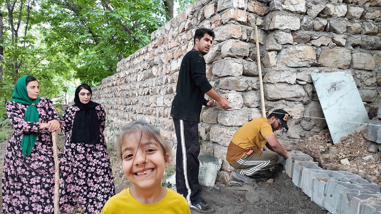 Masoud & Dariush Build Terraces on a Steep Hillside with Concrete Blocks