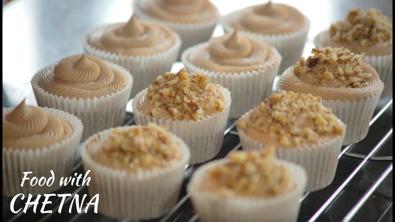 Coffee chocolate cupcakes with nutella and walnut - Food with Chetna