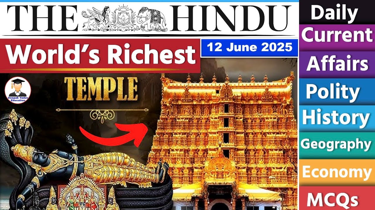 The Hindu Analysis | 12 June 2025 | The Hindu Newspaper Analysis | 12 June Current Affairs Today