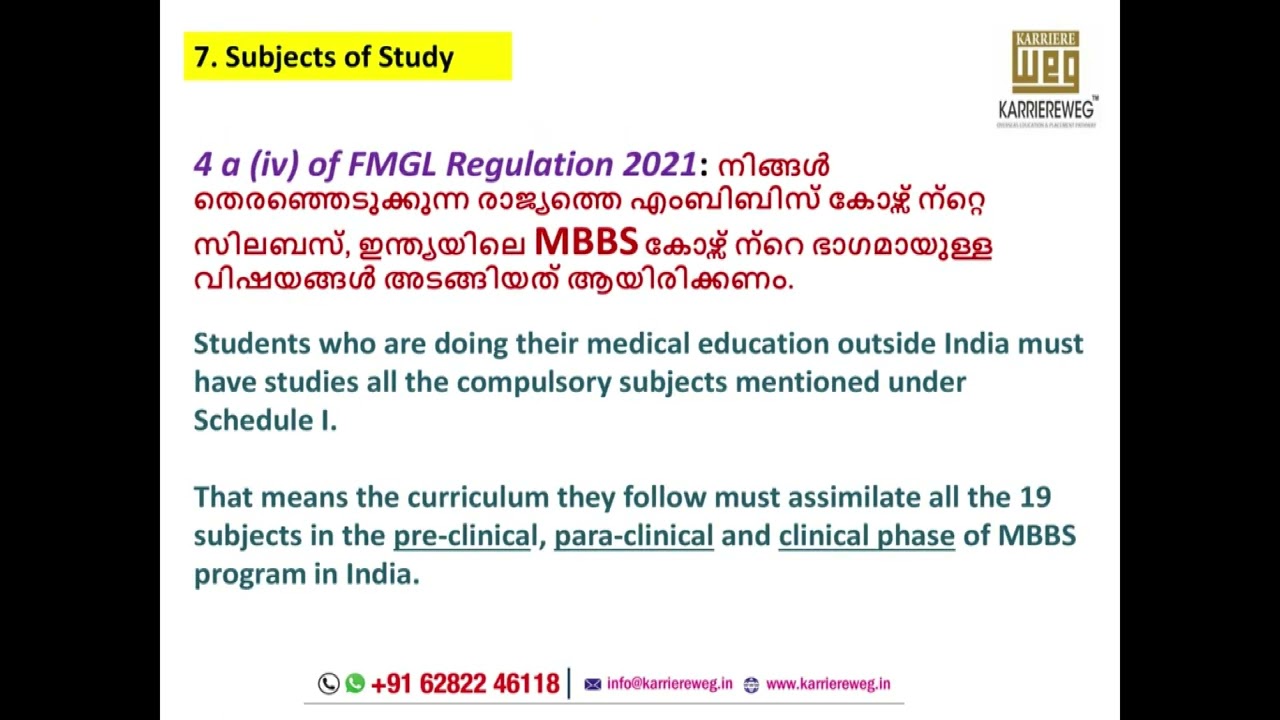 FMGL Regulations - 2021 Guidelines of NMC
