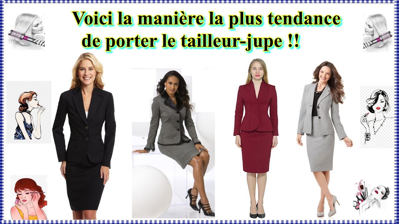 Voici la manière la plus tendance  de porter💎 le tailleur-jupe💎