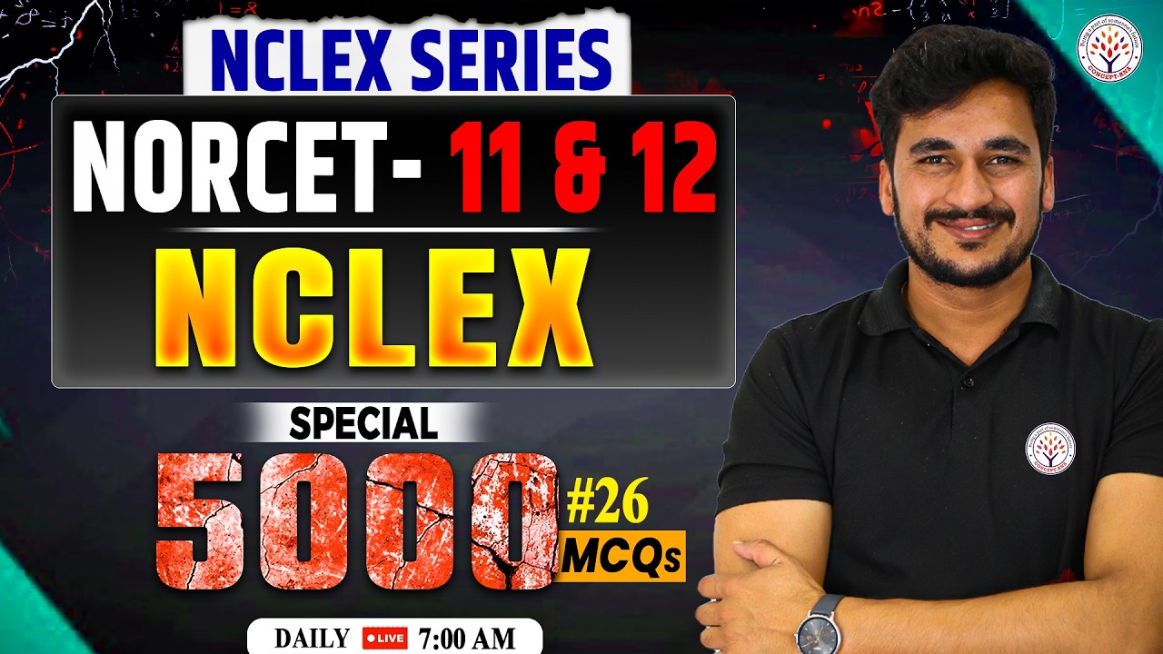NORCET 11 & 12 NCLEX MCQ Series | NCLEX Based 5000 Important MCQs | NORCET 11 Preparation |Vikas Sir