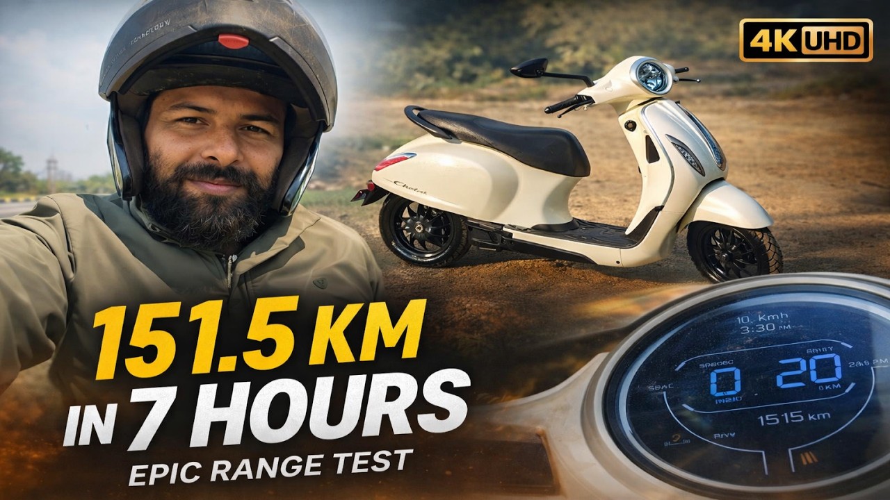 151.5 KM EV Ride 😳 | 7 Ghante Me Ghar Wapsi | Chetak EV Real Range Test 🔋