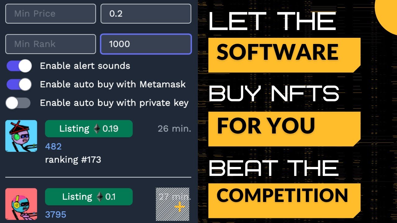 Price - Rarity Based Auto Buy for NFTs! - (Don't Miss NFTs You Are After!)