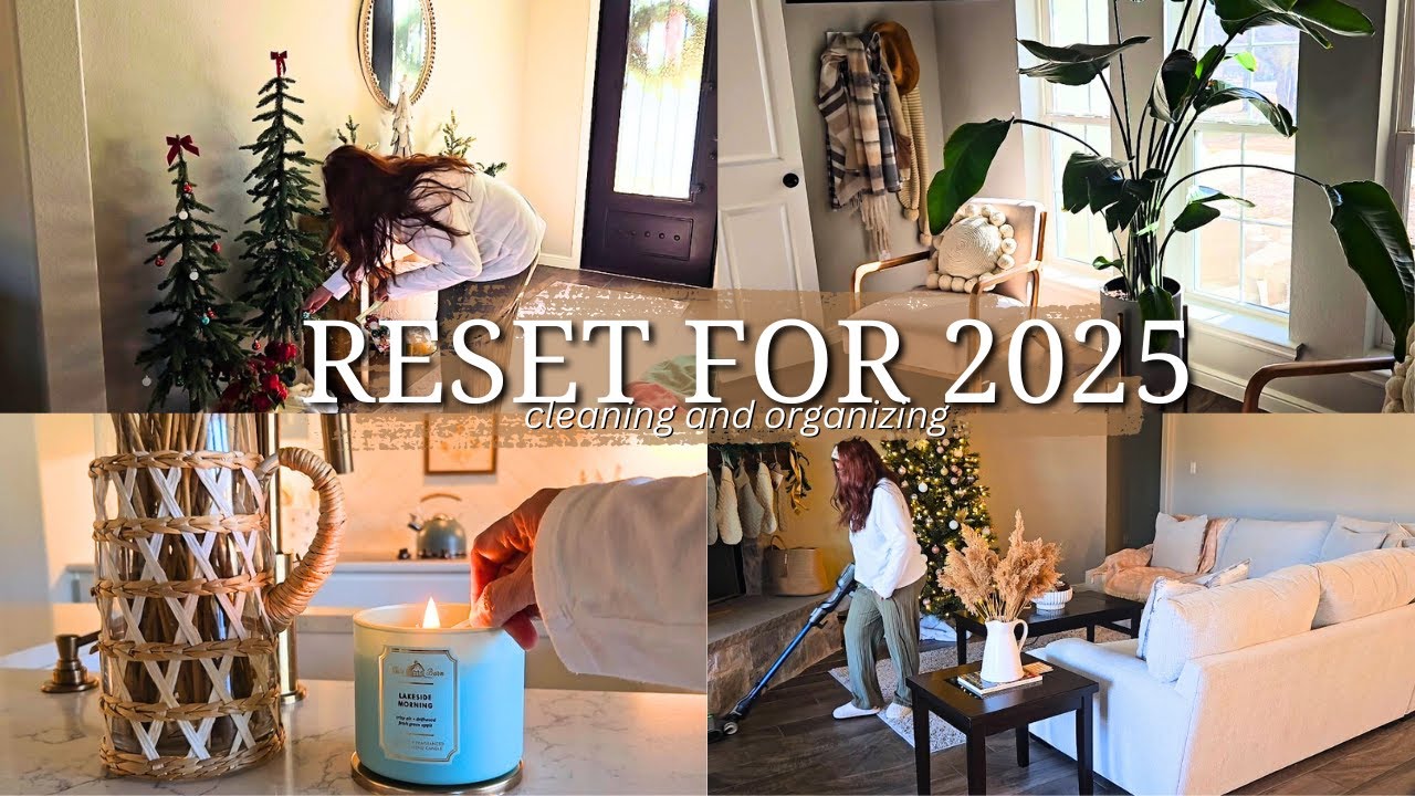 RESET FOR 2025✨️ : taking down Christmas decor, cleaning, organizing, goals #cleanwithme #2025reset
