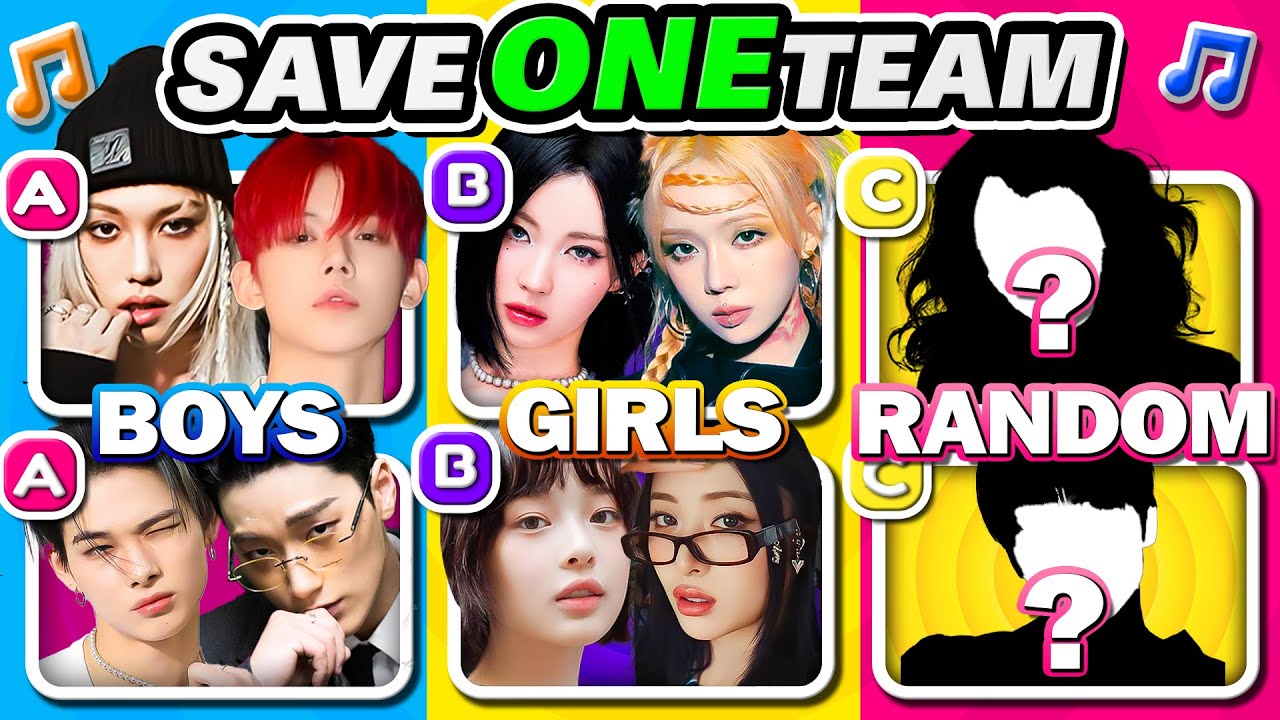 BOYS vs GIRLS vs RANDOM: Save One Team Kpop 🔥 Kpop Quiz 2024 | K-Music Quiz