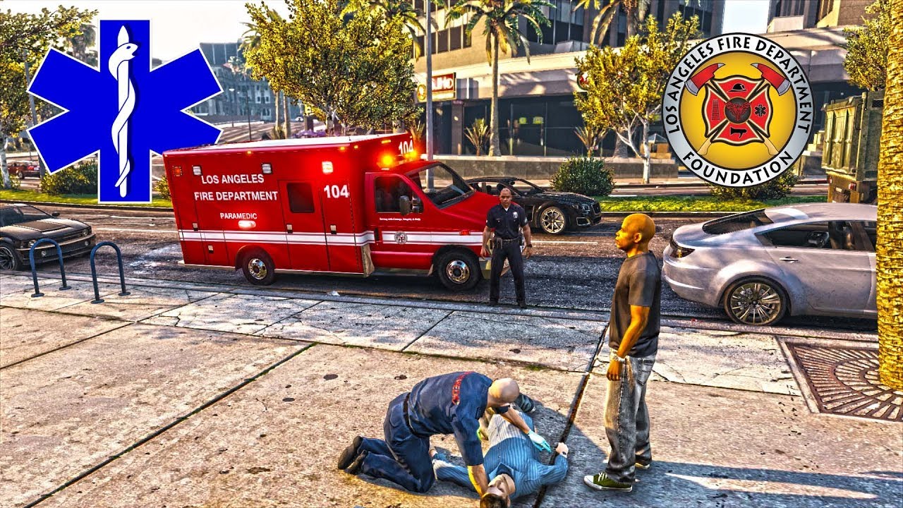 🚑 EMS MOD |  # 1 | AMBULANCIA DE LOS ANGELES! - HERIDO DE BALA