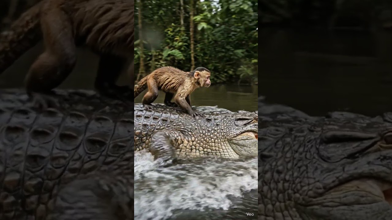 चालाक बंदर और लालची मगरमच्छ 🐒🐊 #cartoon #ai #aishorts #cartoonvideo #cartoonforkids #shots